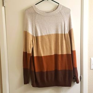 Cozy Color-block Striped Sweater
